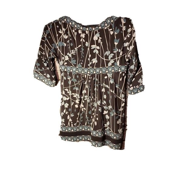 BCBGMaxazria Women's Brown Floral Shirt Size Medium t13 - Picture 2 of 6